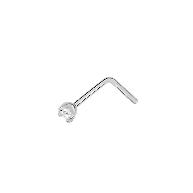 Piercing de nez de chez carador en  or blanc 750/000, diamant 0.03 carats serti 4 griffes