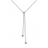 Collier Minimaliste deux boules Carador en or blanc 750/000 et diamant