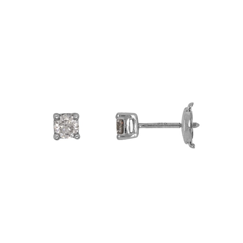 Boucles d'oreilles Carador diamant 0,50 cts or blanc 750/000