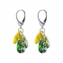 Boucles d'oreilles Fleur Indicolite-Paris vert et jaune DO-FLEUR-360