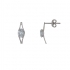 Boucles d'oreilles en or blanc 375/000  clous aigue-marine CARADOR