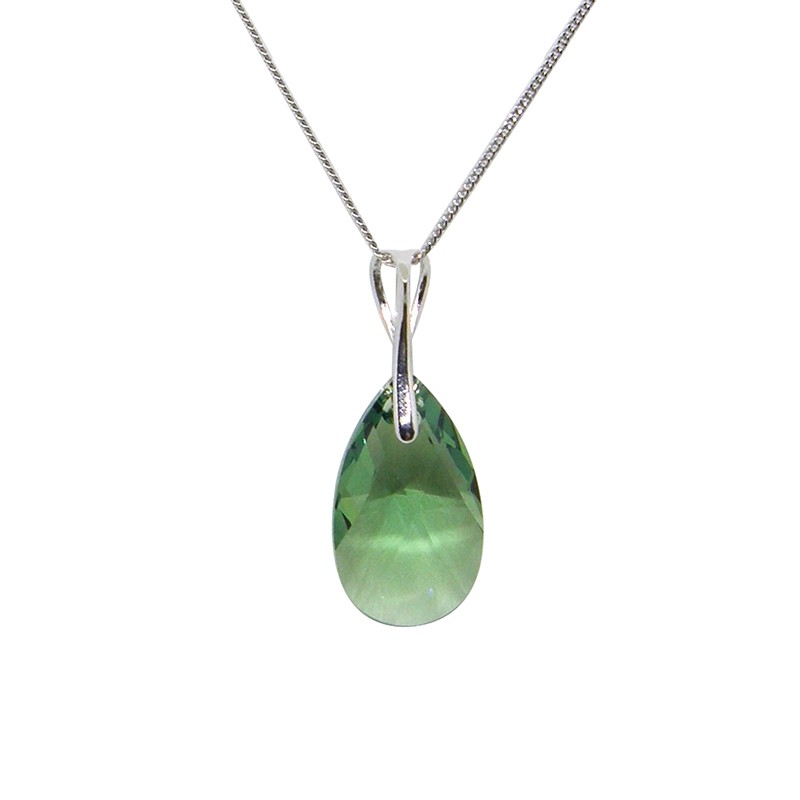 Collier Indicolite Larme cristal vert CO-LARM-360