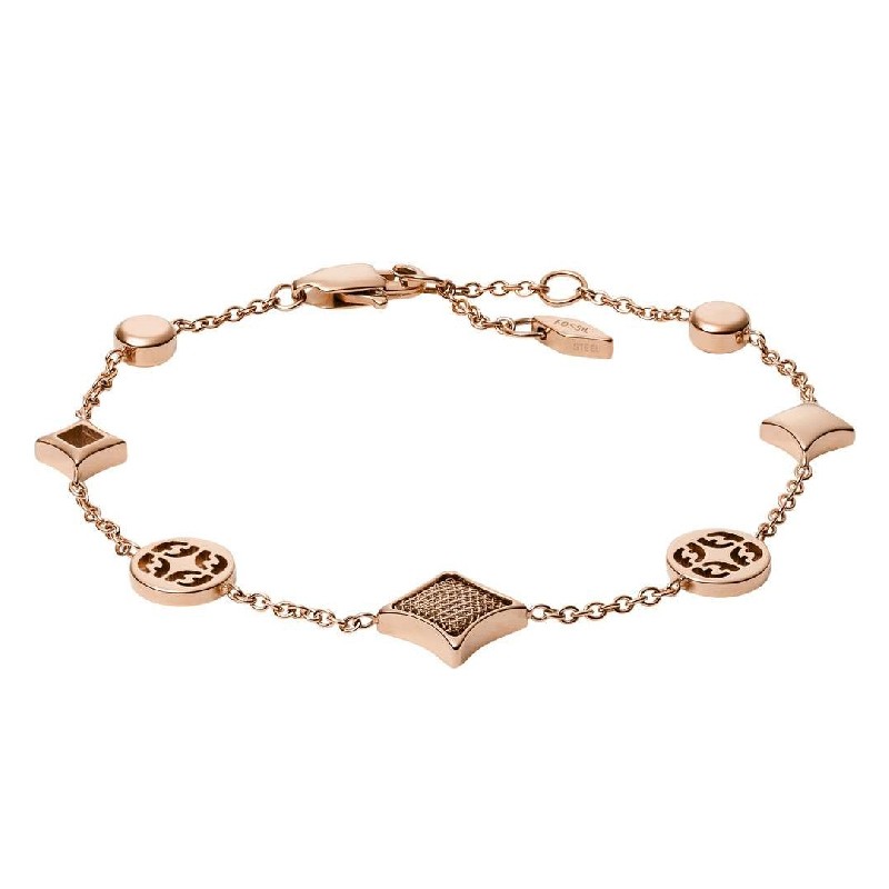 Bracelet souple en acier doré rose FOSSIL JF03192791