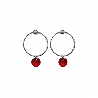 Boucles d'oreilles Alice Indicolite cristal rouge BO-ALICE-227