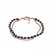 Bracelet double en acier rose et agate noire FOSSIL JA7009791 Bracelet double en acier rose et agate noire FOSSIL JA7009791