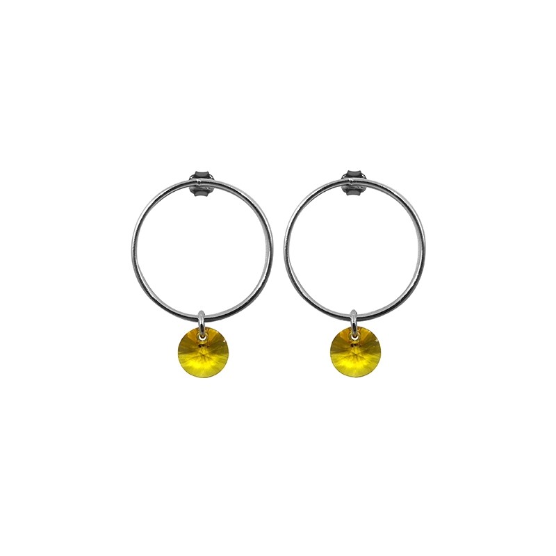 Boucles d'oreilles Alice Indicolite cristal jaune BO-ALICE-259