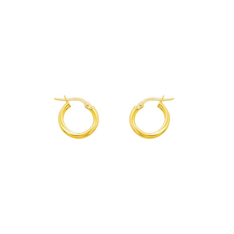 Boucles d'oreilles Créoles torchon 13 mm Carador en or jaune 375/000