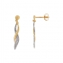 Boucles d'oreilles Torsade bicolore Carador en or 750/000 et diamants