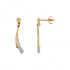 Boucles d'oreilles Virgule bicolore Carador en or 750/000 et diamants