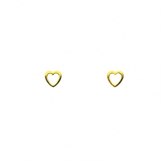 Boucles d'oreilles en or jaune 750/000 cœur