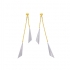 Boucles d'oreilles double pendantes motif triangle en or bicolore 750/000 CARADOR