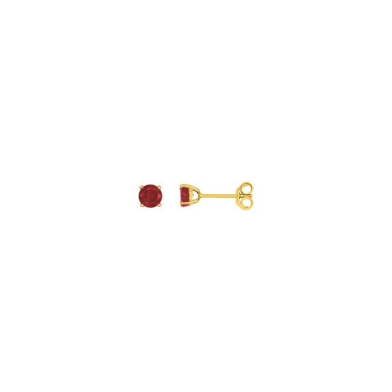 Boucles d'oreilles clous Rubis Carador en or jaune 750/000 