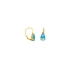 Boucles d'oreilles dormeuse en or jaune 750/000 et aigue-marine CARADOR