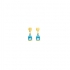 Boucles d'oreilles pendantes en or jaune 750/000 et aigue-marine CARADOR