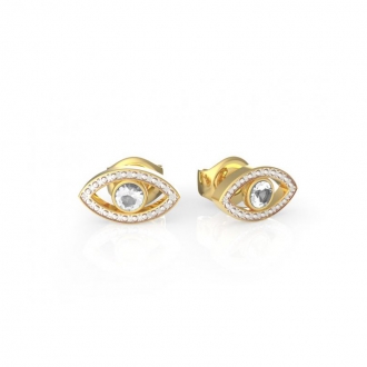 Boucles d'oreilles Get Lucky oeil Guess en acier doré UBE29001