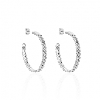 Boucles d'oreilles Créoles Guess métal argenté UBE84043A