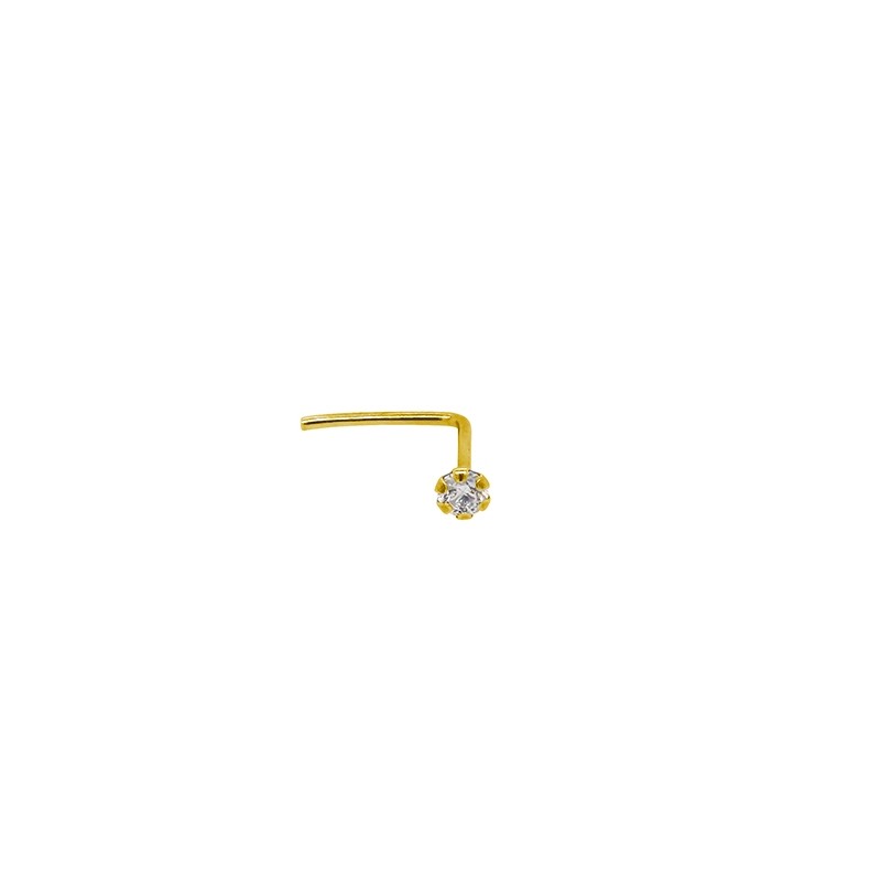 Piercing nasal Carador or jaune 375/000, oxyde de zirconium