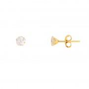 Boucles d'oreilles en or jaune 375/000 et oxydes de zirconium sertis 5 griffes Boucles d'oreilles en or jaune 375/000 et oxydes de zirconium sertis 5 griffes