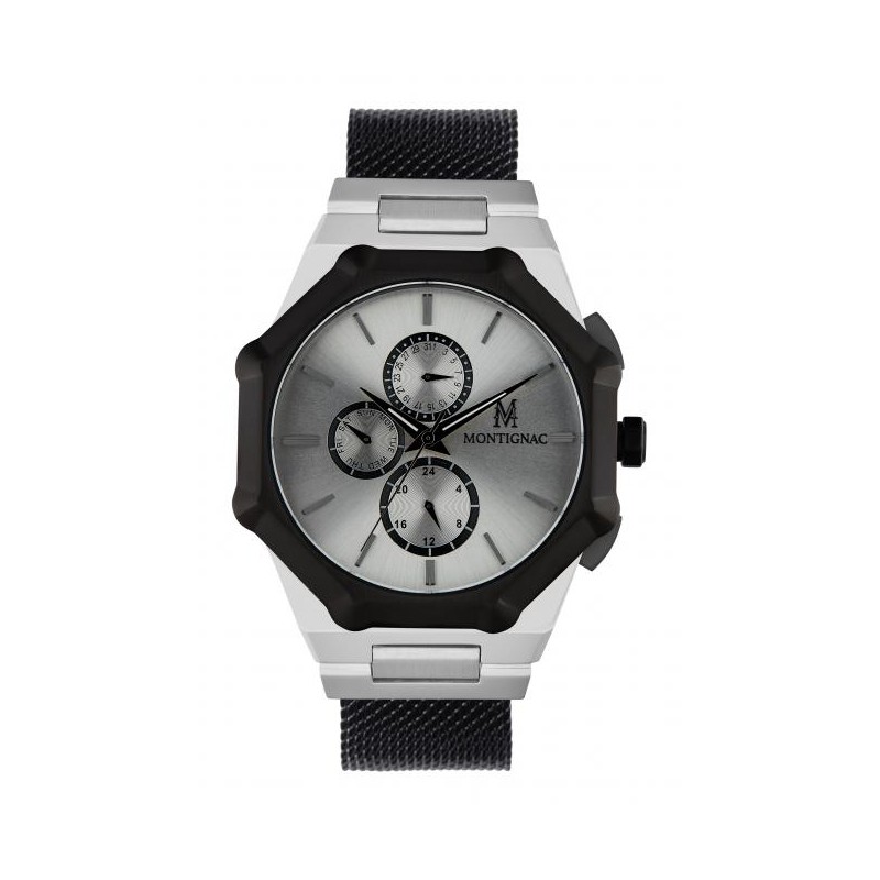 Montre Montignac collection M Multi acier noir et argenté MOPE19B32