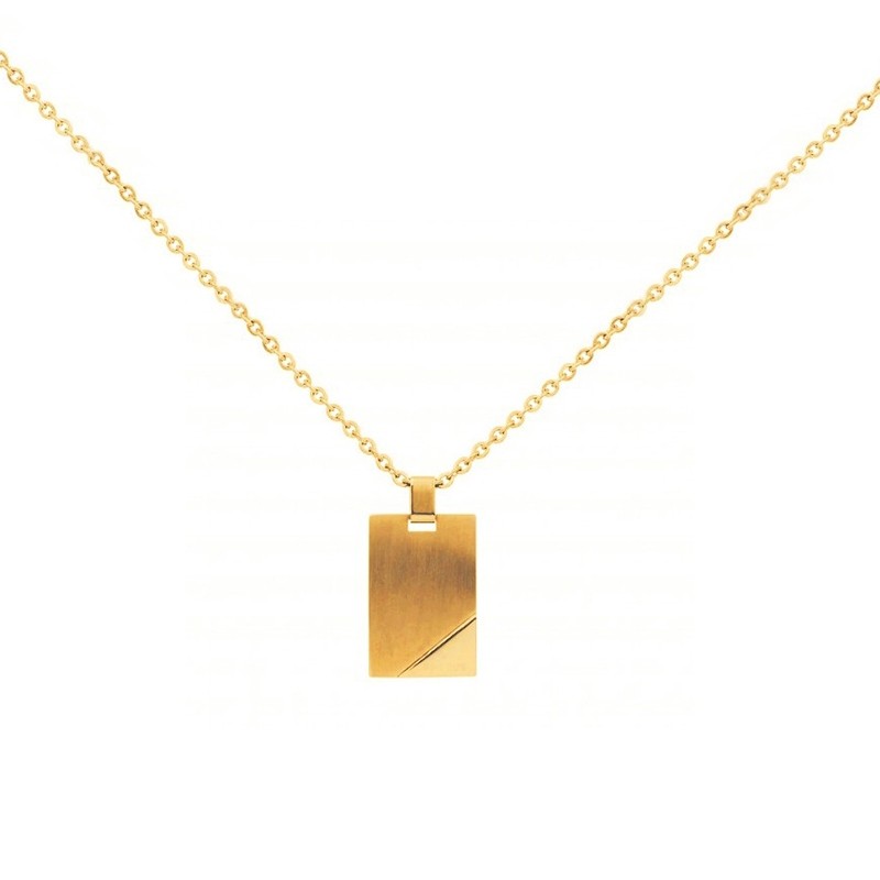 Collier Phebus acier doré brossé et brillant 75-0125