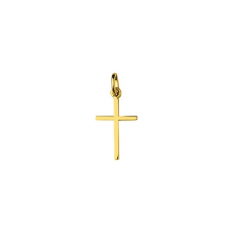 Pendentif Carador petite Croix fil carré en or jaune 750/000