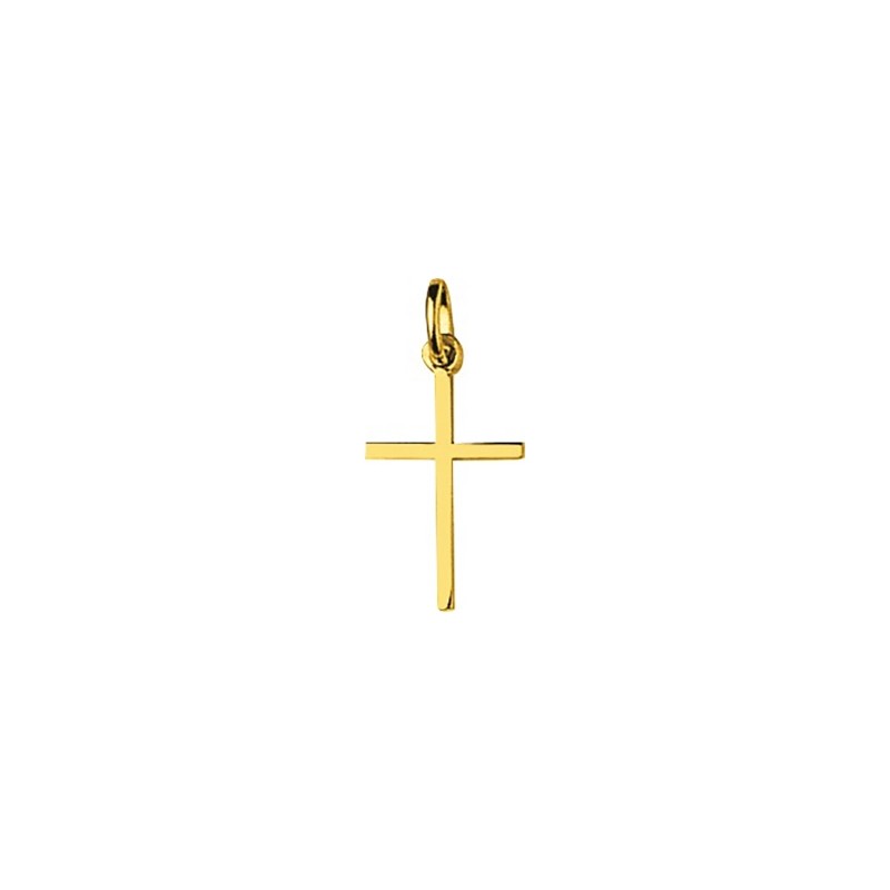 Pendentif Carador petite Croix fil carré en or jaune 750/000