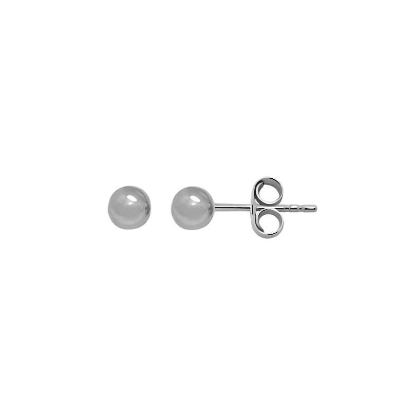 Boucles d'oreilles Carador boules 6 mm en or blanc 375/000