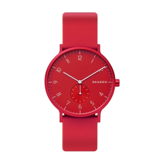 Montre Aaren Kulor Skagen silicone rouge SKW6512