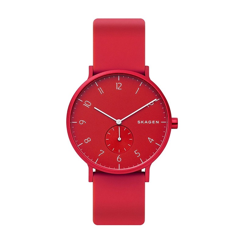 Montre Aaren Kulor Skagen silicone rouge SKW6512