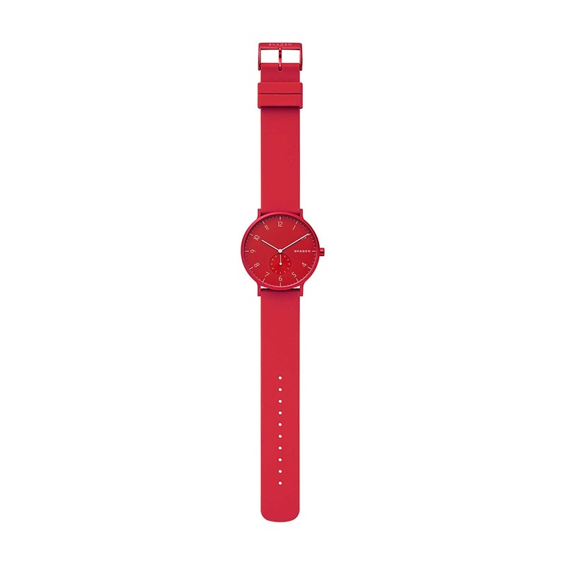 Montre Aaren Kulor Skagen silicone rouge SKW6512