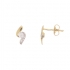 Boucles d'oreilles en or jaune 375/000 et son oxyde de zirconium