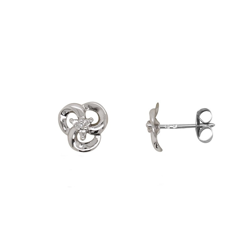 Boucles d'oreilles Xyris Carador en or blanc 375/000 et diamant