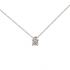 Collier solitaire Or blanc 750/000 et diamant 0,07 cts serti quatre griffes en pendentif 