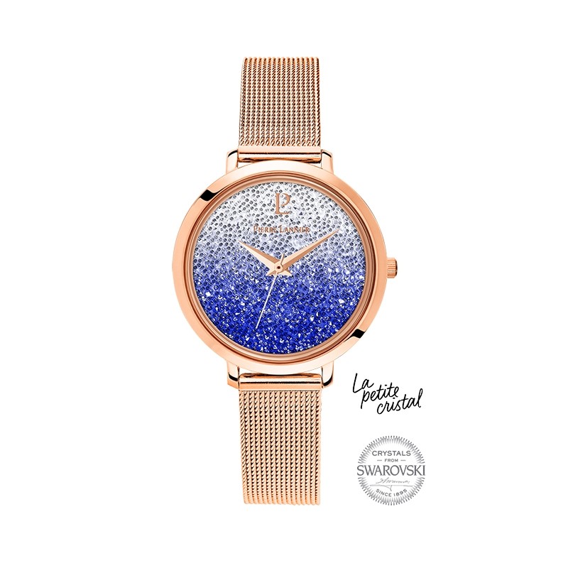 Montre La petite Cristal Pierre Lannier acier doré rose 108G968