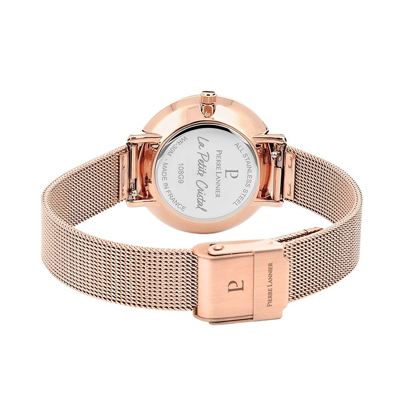 Montre La petite Cristal Pierre Lannier acier doré rose 108G968