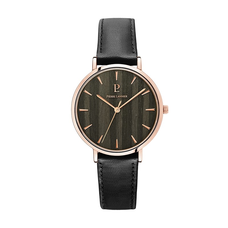 Montre Nature Pierre Lannier cuir noir 018P993