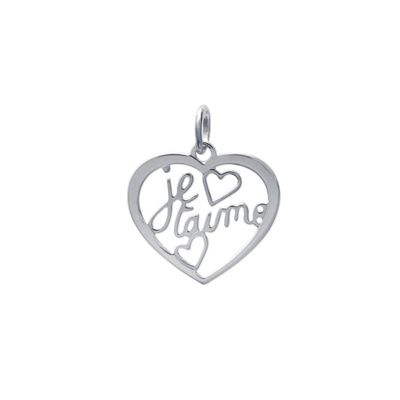 Pendentif CARADOR argent 925/000 cœur inscription "Je t'aime"