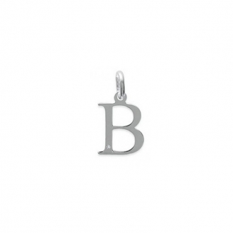 Pendentif initiale "B" argent 925/000 et Oxyde de zirconium