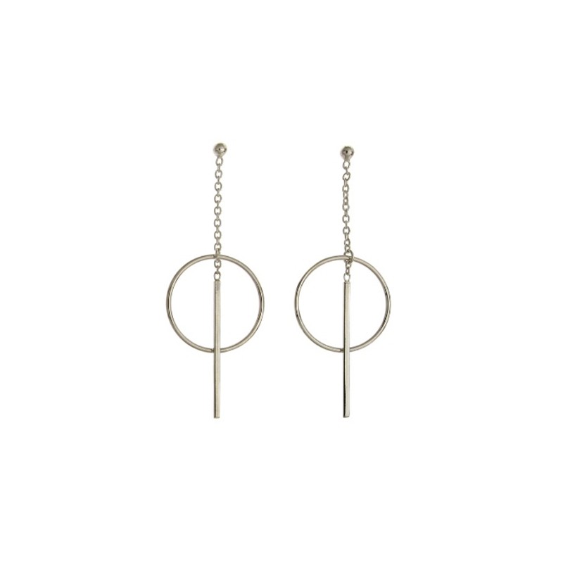 Boucles d'oreilles pendantes cercle Carador en argent 925/000 