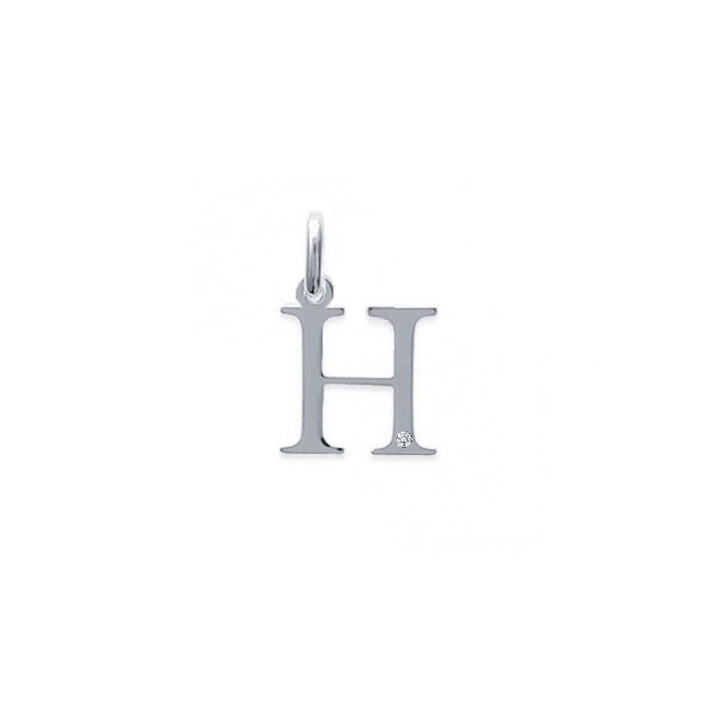 Pendentif initiale "H" argent 925/000 et Oxyde de zirconium CARADOR