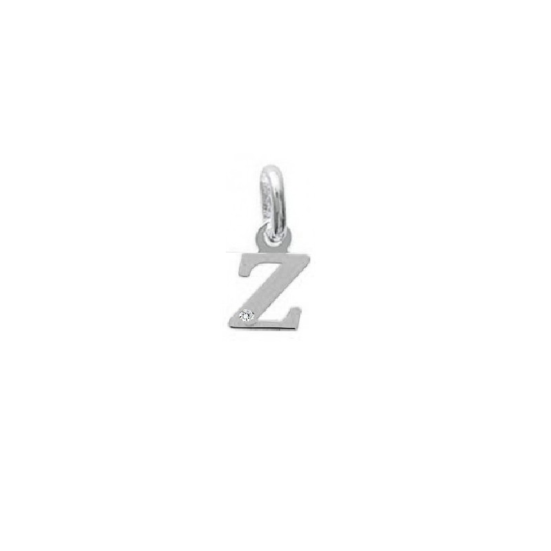 Pendentif initiale "Z" argent 925/000 et Oxyde de zirconium CARADOR