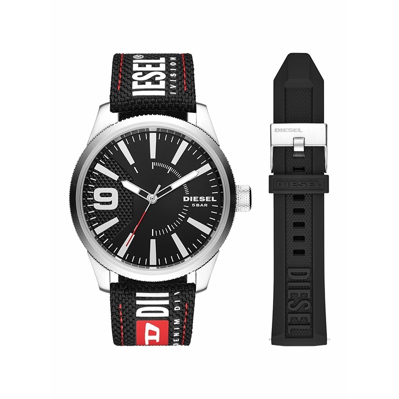 Coffret montre Rasp NSBB Diesel noire et rouge DZ1906