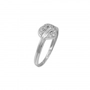 Bague Carador fantaisie cœur argent 925/000 et oxydes de zirconium Bague Carador fantaisie cœur argent 925/000 et oxydes de zirconium