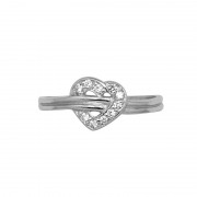 Bague Carador fantaisie cœur argent 925/000 et oxydes de zirconium Bague Carador fantaisie cœur argent 925/000 et oxydes de zirconium