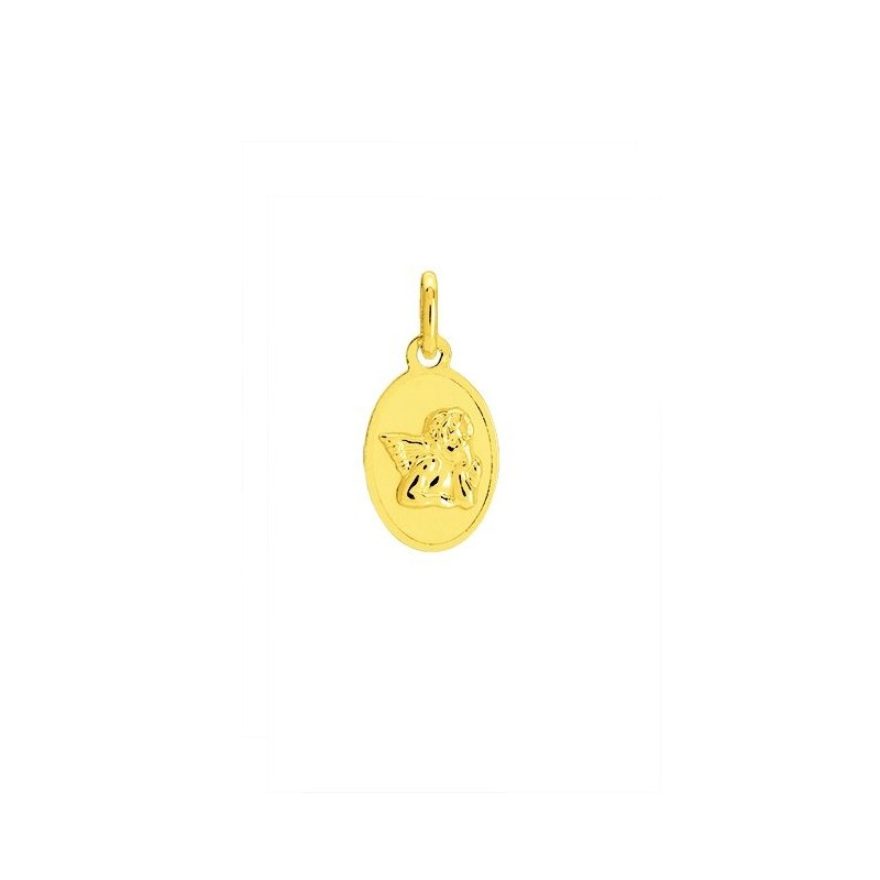 Médaille ovale ange or jaune 375/000 