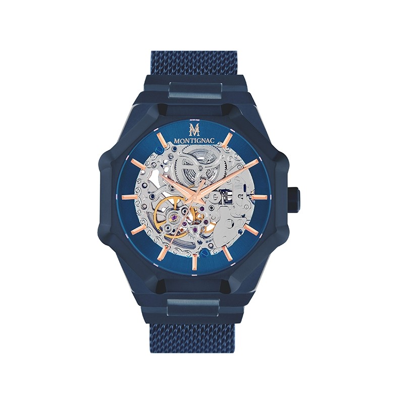 Montre Montignac collection M Automatique acier bleu MOW001