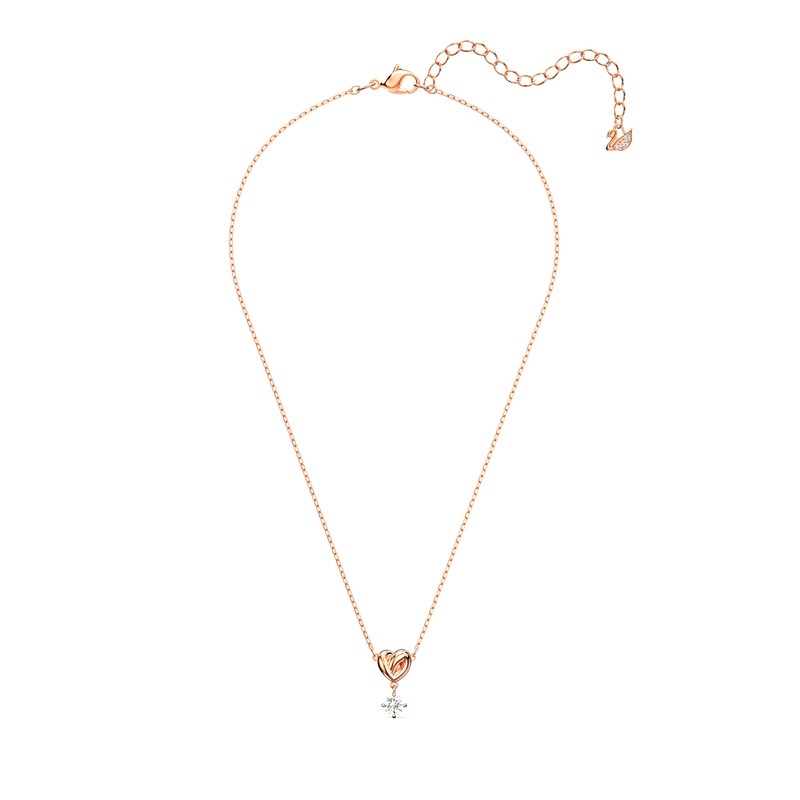 Collier Lifelong Heart Swarovski métal doré rose 5516542