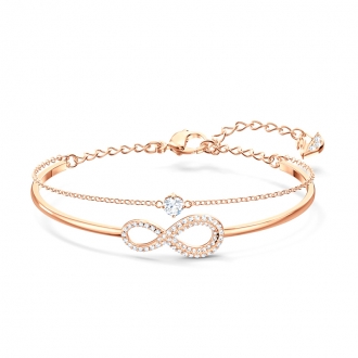Bracelet-jonc Infinity Swarovski en métal doré rose 5518871