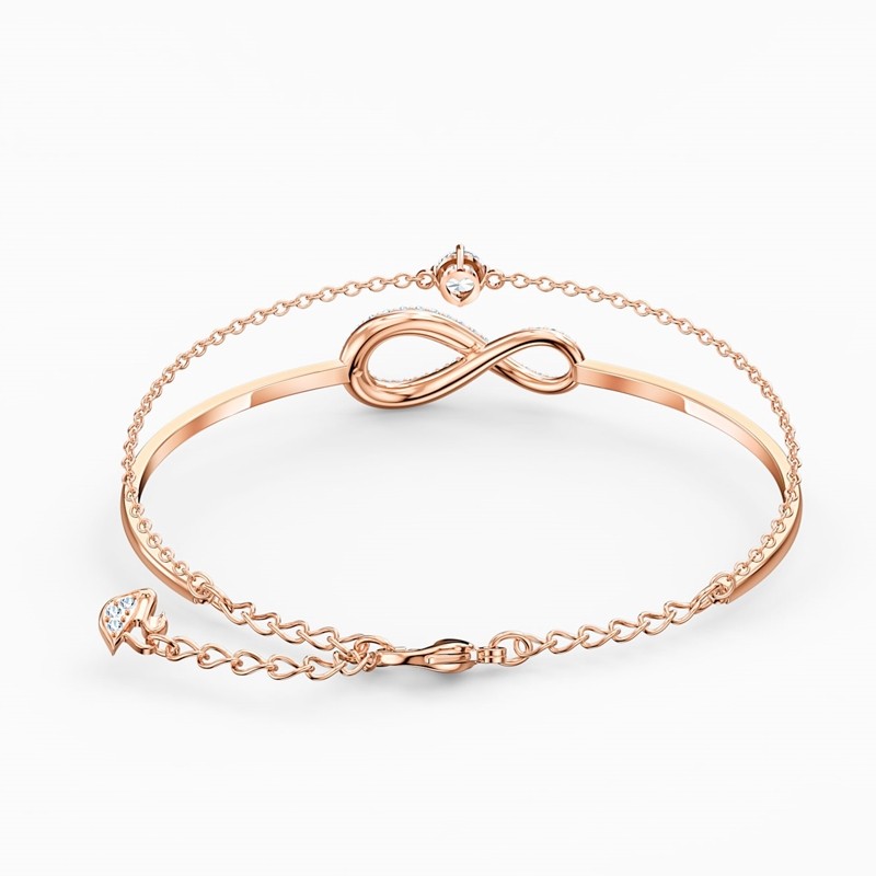 Bracelet-jonc Infinity Swarovski en métal doré rose 5518871