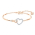 Bracelet-jonc Infinity Heart  Swarovski en métal doré rose 5518869